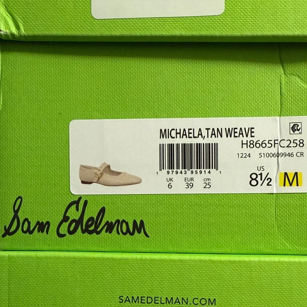 Sam Edelman Gold/Woven Mary Jane Flats Bleached/Beechwood - Picture 10 of 10